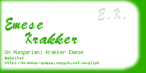emese krakker business card